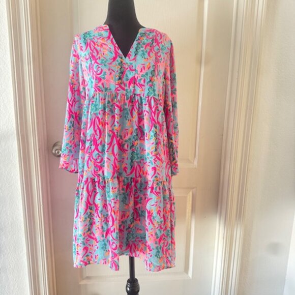Lilly Pulitzer Dresses & Skirts - NWT Lilly Pulitzer Martine 3/4 Sleeve Dress in Seaweed Samba